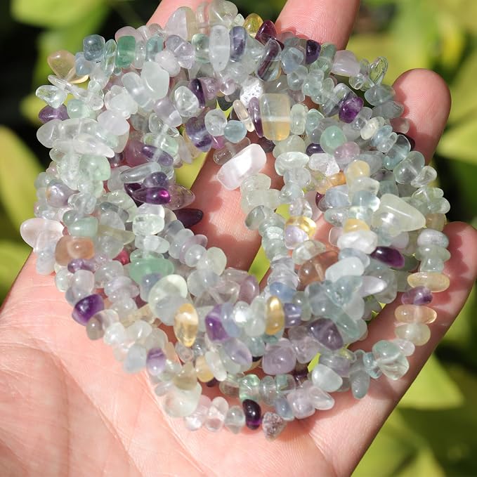 200 Pcs Crystal Chip Beads for Jewelry Making 5-8mm Fluorite | Natural Chip - Image 2