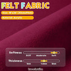 Dark Red 18" X 36" Felt Fabric Sheet - Image 2