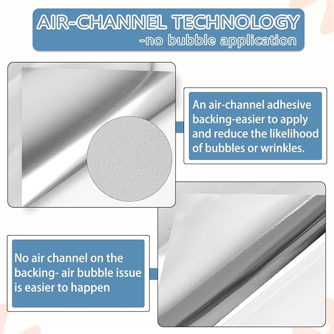 WRAPXPERT Silver Chrome Vinyl, Chrome Mirror Metallic Silver Adhesive Vinyl - Image 6
