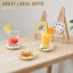 Wulqiiy 8 Sets DIY Mosaic Coaster Kit – Mixed Color Glass Mosaic Tiles - Image 6