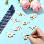 200 Pcs Unfinished Wooden Bird Cutouts Wood Animals Shapes Blank Wood Slices - Image 5