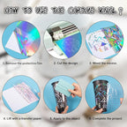 VINYL FROG Holographic Craft Adhesive Vinyl Roll 12"x60" Spectrum Silver - Image 4