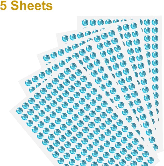 HARFINGTON 5 Sheet/800pcs Rhinestone Adhesive Stickers Self Adhesive Acrylic - Image 3