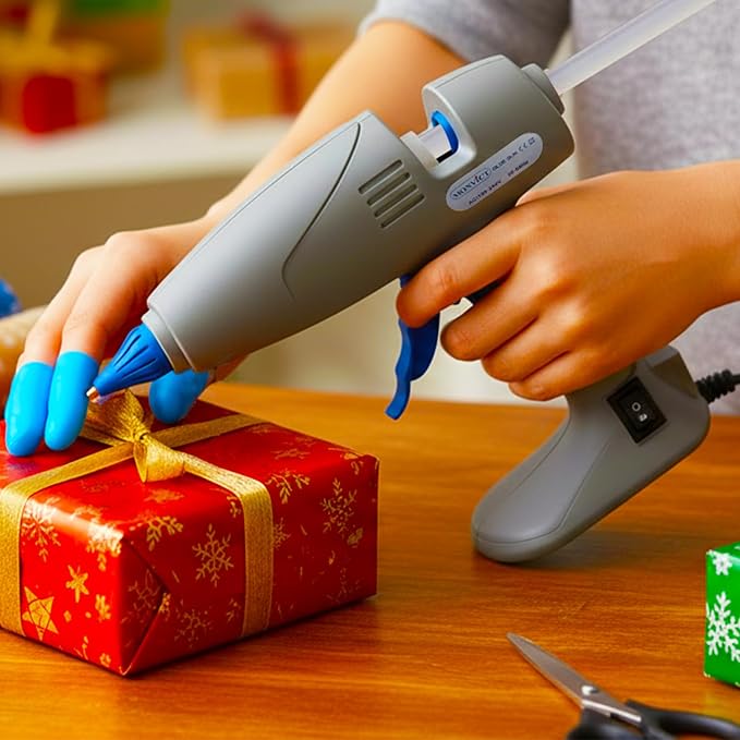 MONVICT Hot Melt Glue Gun with 7 Copper Nozzles, Heavy Duty | 3 Silicone Finger - Image 7