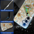 for Samsung Galaxy S25 Case, Stained Glass Frog Flowers Pattern Glossy 2 in 1 - Image 4