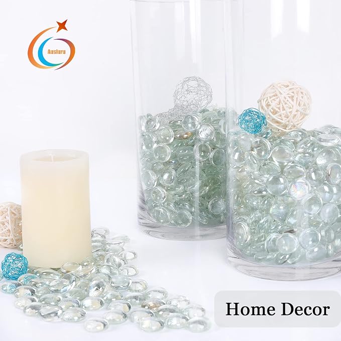 11LB Clear Flat Glass Marbles for Vase Filler, Hydroponics, Fire Pit & Home - Image 5
