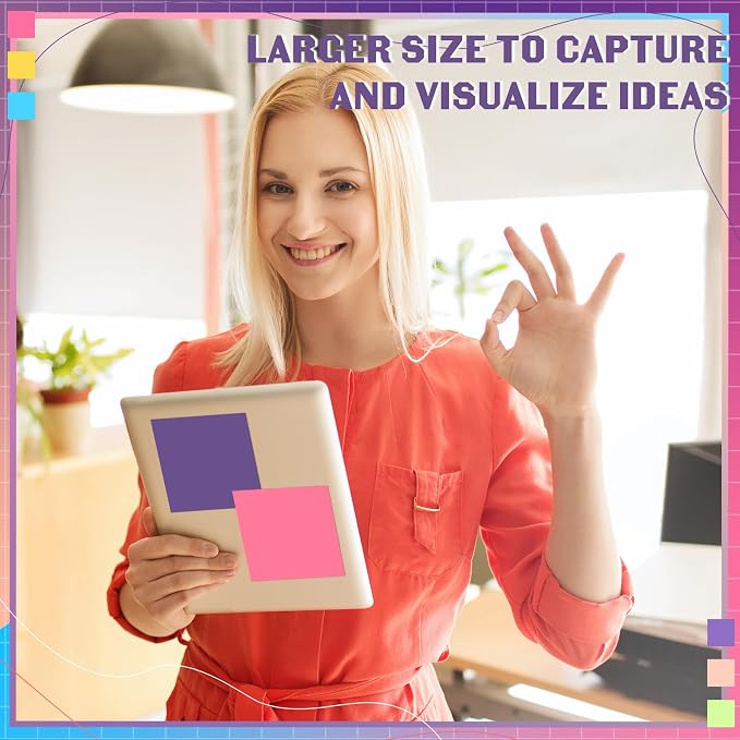 Kajaia 24 Pads Full Adhesive Sticky Notes Colorful Sticky Notes Adhesive Memo - Image 7