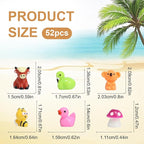 52PCS Mini Animal Figurines Miniature Animals Set Tiny Resin Animals - Image 2