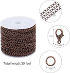 Lemonkey 33 Feet Metal Red Copper Necklace Chains Curb Links Chains Bulk - Image 2