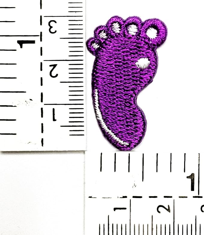 HHO Patch Set 3 Pieces. Mini Footprints Feet Purple Stickers Cartoon Kids - Image 2