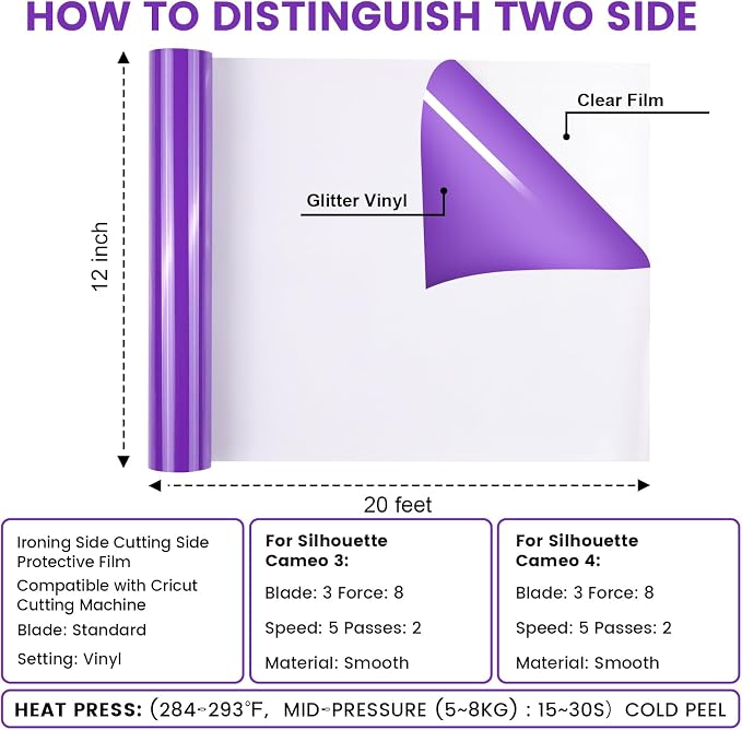 PU Heat Transfer VinyCherry Blossom purple12Inches x 20ft Iron on - Image 2