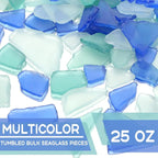 Jetec 25 oz Sea Glass for Crafts Pieces Decor Flat Frosted Sea Glass Vase - Image 2