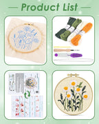 ERKOON Punch Needle Kit Beginners Adults, DIY Easy Flower Embroidery Set - Image 2