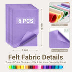Lavender Soft Felt Sheets for Crafts, 1.6mm Thick, Kids' Crafts, DIY Projects - Image 2