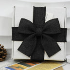 Black Burlap Ribbon 1-1/2 inch X 10 Yard Black Linen Wired Ribbon | Natural - Image 5