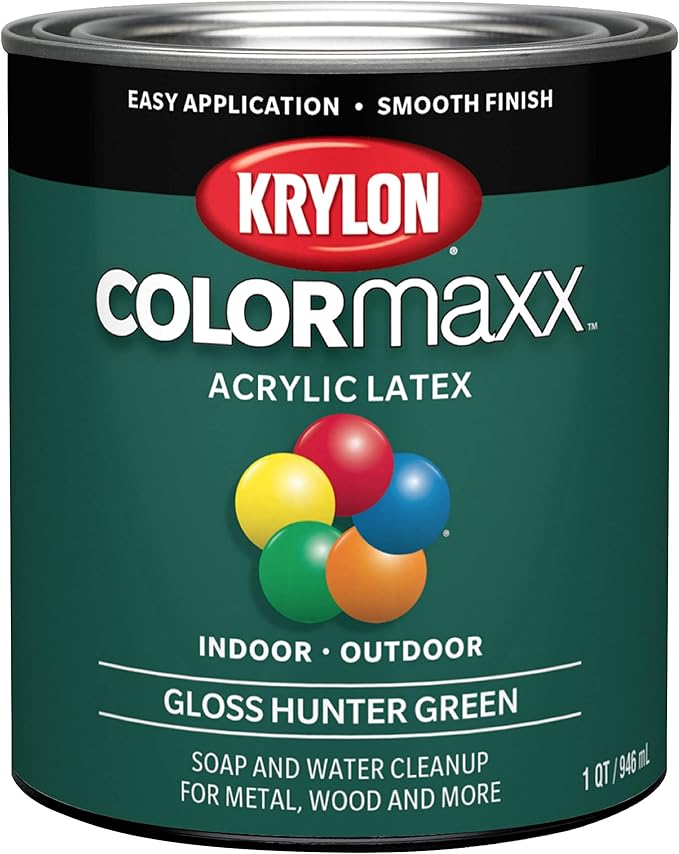 Krylon ColorMaxx Gloss Interior/Exterior Acrylic Latex Paint, Hunter Green by Krylon%C2%AE