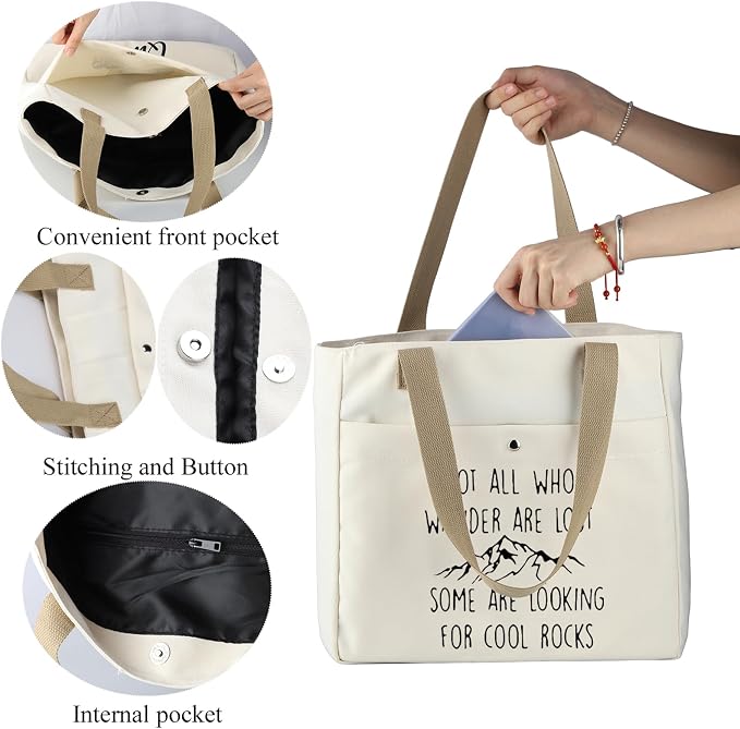 MBMSO Geologist Tote Bag Rock Collector Gift Not All Who Wander are Lost Some - Image 6