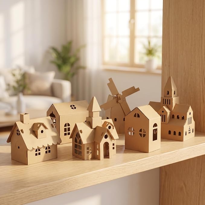 NUOBESTY 6 Pcs Cardboard Houses - Image 8