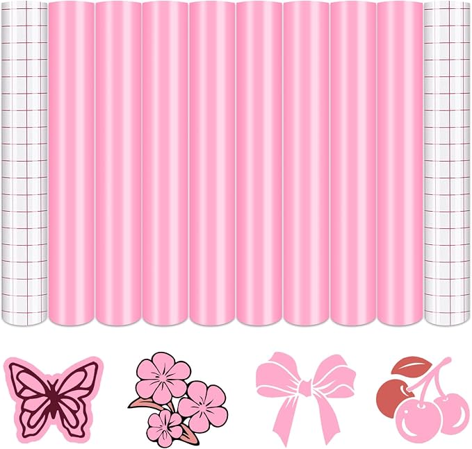Tintnut Light Hot Pink Permanent Vinyl 8 Sheets 12''x10'' Adhesive Vinyl | by Tintnut