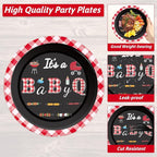 200pcs BBQ Baby Shower Plates Napkins Baby Q Paper Tableware Set It's A BabyQ - Image 3