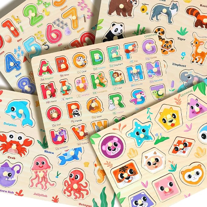 GRINNNIE Wooden Puzzles for Toddlers 3 4 5 Years Old, Montessori Toddler Toys - Image 7
