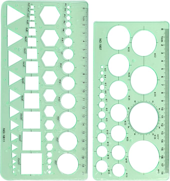 Circle Template, Digital Drawing Set, Geometric Drawings Stencils Rulers - Image 5