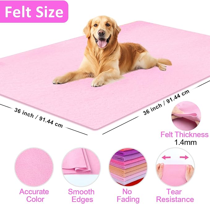 Baby Pink Fabric Sheet 36" X 36", 1.4mm Thick Large Soft Durable Flexible Craft - Image 2