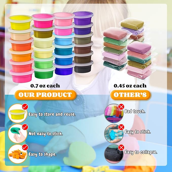 Modeling Clay Kit, 24 Colors Air Dry Clay | DIY Molding Clay - Image 3