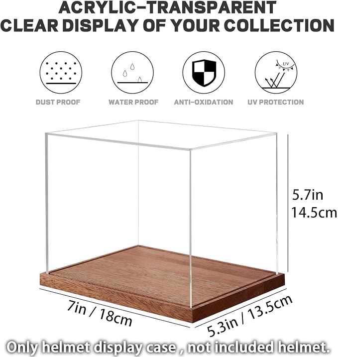 LITY Mini Helmet Display Case, No Assembly Required Acrylic Clear 1/2 Football - Image 2