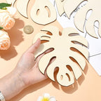 6 pcs 3 Styles Monstera Leaf Theme Unfinished Wood Cutout Charms Tropical Plant - Image 4