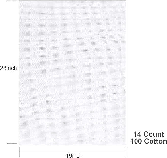 Aida Cloth 14 Count Cross Stitch Fabric, 19×28inch | 100%Cotton Uniform Neat - Image 2