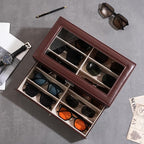 ProCase 12 Slots Sunglasses Organizer, 2 Layer Sunglass Case, Leather Eyeglass - Image 4
