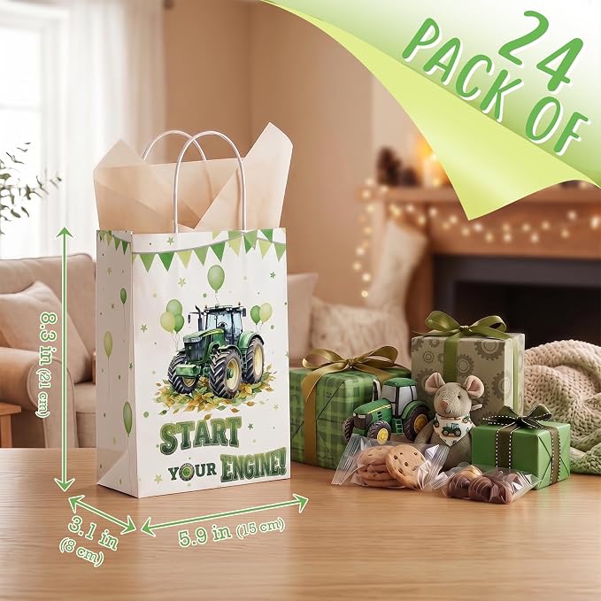 24 Pack Tractor Party Favor Bags, Farm Tractor Gift Bags - Image 4