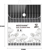 Drawing Pens, 12 Pack Dual Brush Pens Black Markers - Image 6
