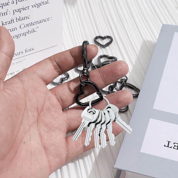 12 Pcs Heart Swivel Spring Clasps，Metal Spring Key Chain Hook Clasps，Clip - Image 4