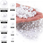 4035pcs White Pearl Beads with Hole Round Pearls - Image 2