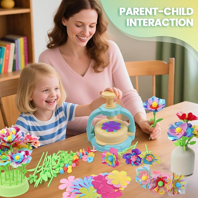 Flower Craft Kit for Kids Ages 4-8 – DIY Fabric Bouquet Toy for Girls and Boys - Image 2