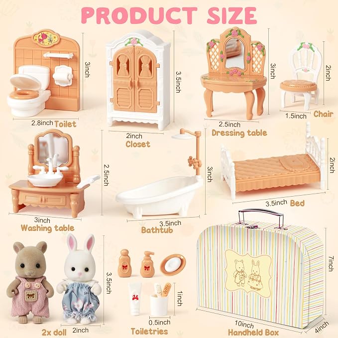 TUZT Suitcase Dollhouse Furniture Set - Image 2