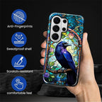 for Samsung Galaxy S26 Ultra Case, Crow Faux Stained Glass Pattern Glossy 2 in - Image 4
