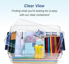 CATOOMUU 2-Pack 9x13 Clear Plastic Project Case Stackable Storage Box | 5.5Qt - Image 5