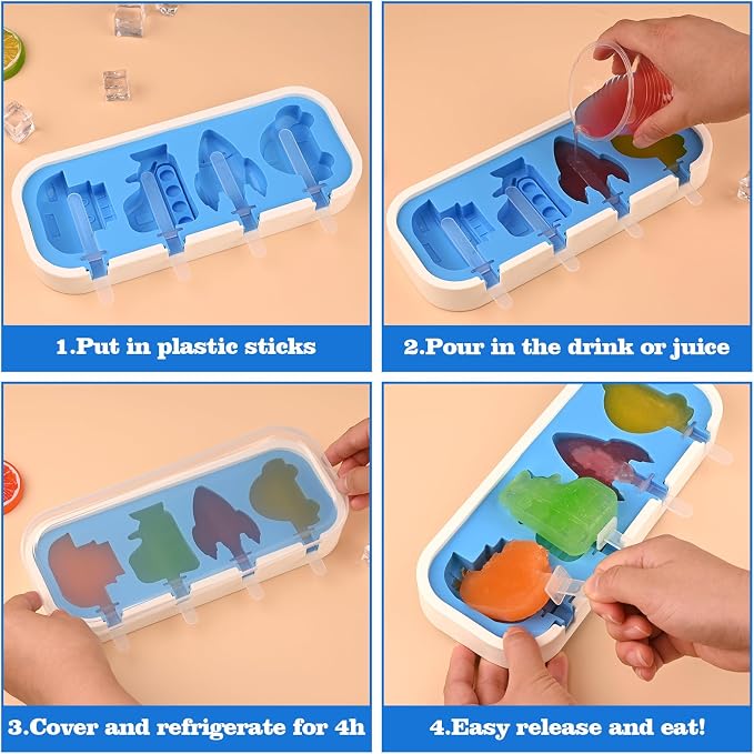 WMKGG 16 Pieces Popsicle Plastic Sticks Reusable - Image 4