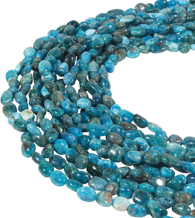 HAAMIIQII Natural Blue Apatite Pebble Stone 5-8mm Small Irregular Freeform - Image 3