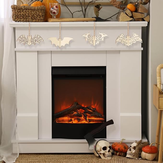 COCHIE DIY 3D Halloween Bats Wood Crafts to Paint, Paintable Unfinished Wooden - Image 7