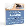 Duco White Cast Acrylic Sheets 1/8" Thick 12" x 24" by DucoPlasticsSupply