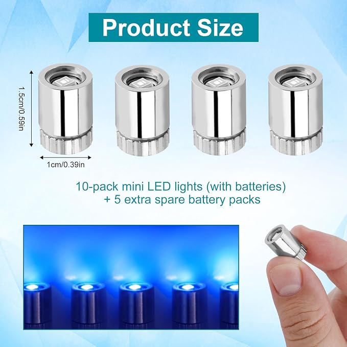 10pcs Mini LED Lights for Crafts, Small Battery Powered Balloon Miniature Micro - Image 2