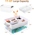 Citylife 17 QT Clear Craft Organizers and Storage Box - Image 2