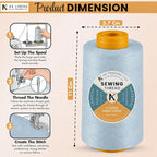 AK Trading 4-Pack Light Blue All Purpose Sewing Thread Cones of High Tensile - Image 2