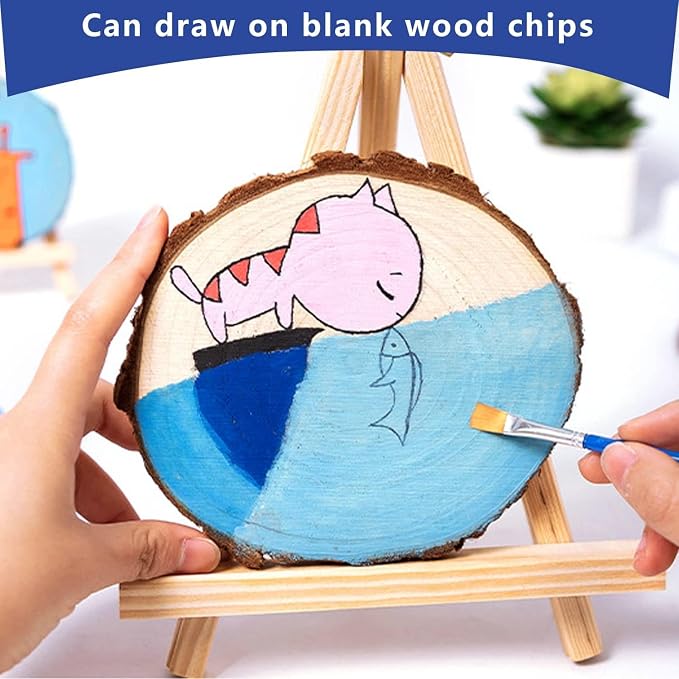 Unfinished Wood Slices for centerpieces 18 PCS 5.1-5.5 Inch, Round Wooden Discs - Image 3