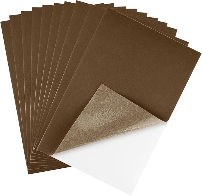 CHRORINE 10 Pcs Brown Felt Fabric Sheets Self Adhesive Felt Sheets 8 x 12 by CHRORINE