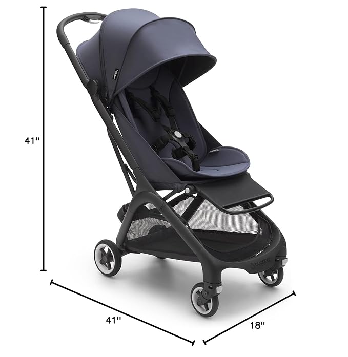Bugaboo Butterfly - 1 Second Fold Ultra-Compact Stroller - Lightweight & Compact - Great for Travel (Stormy Blue)